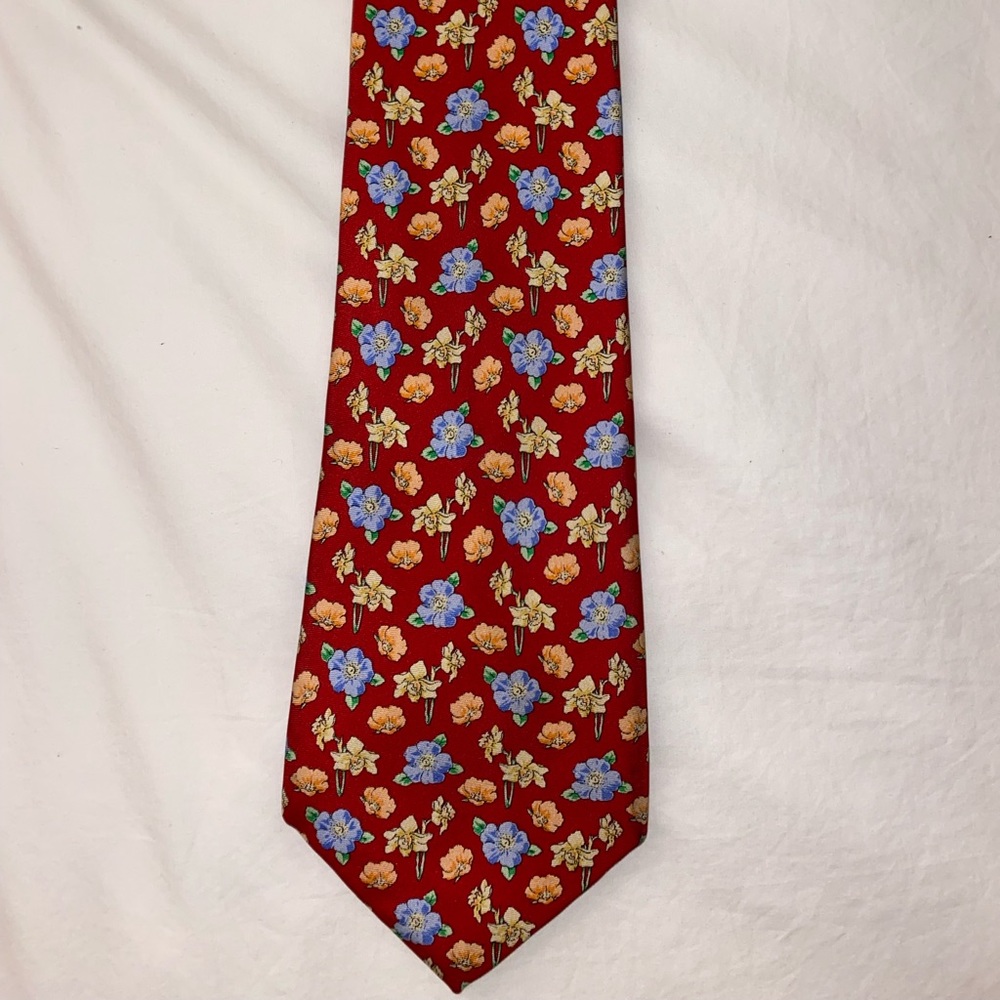 Thomas Pink Jermyn Street london men’s 100% silk flower pattern tie